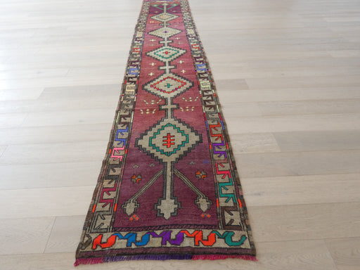 Vintage Hand Knotted Anatolian Turkish Hallway Runner Size: 446 x 87cm - Rugs Direct