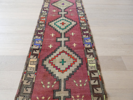 Vintage Hand Knotted Anatolian Turkish Hallway Runner Size: 446 x 87cm - Rugs Direct