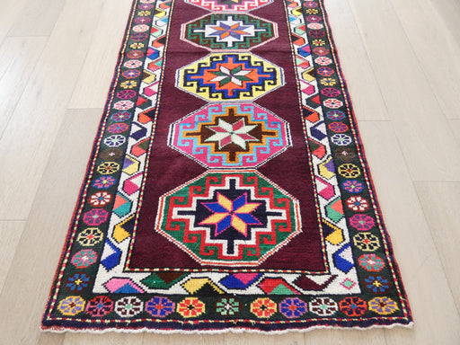 Vintage Hand Knotted Anatolian Turkish Hallway Runner Size: 395 x 88cm - Rugs Direct