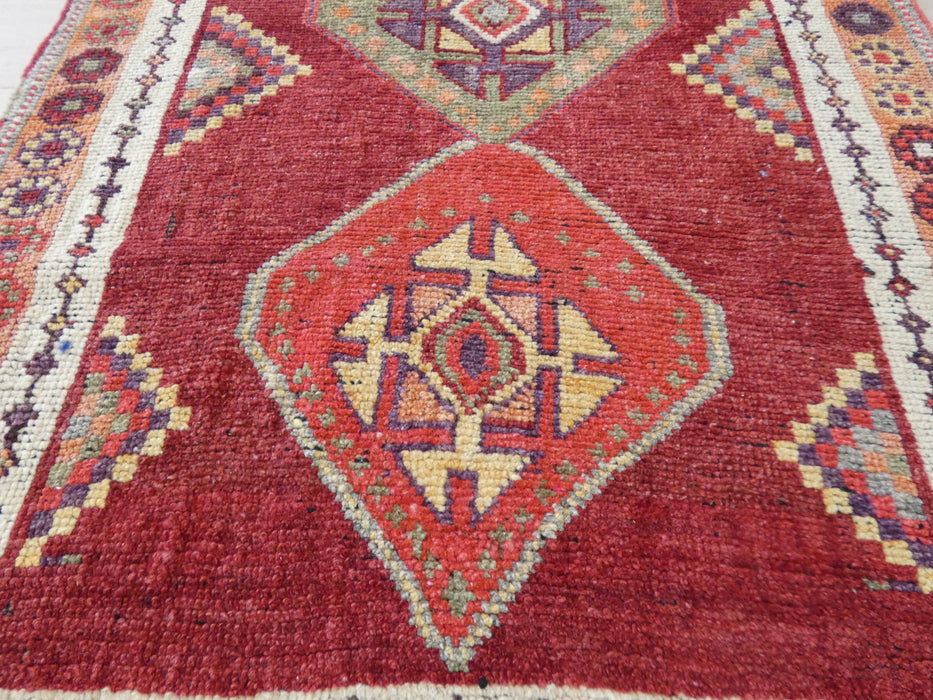 Vintage Hand Knotted Anatolian Turkish Hallway Runner Size: 411 x 101cm - Rugs Direct