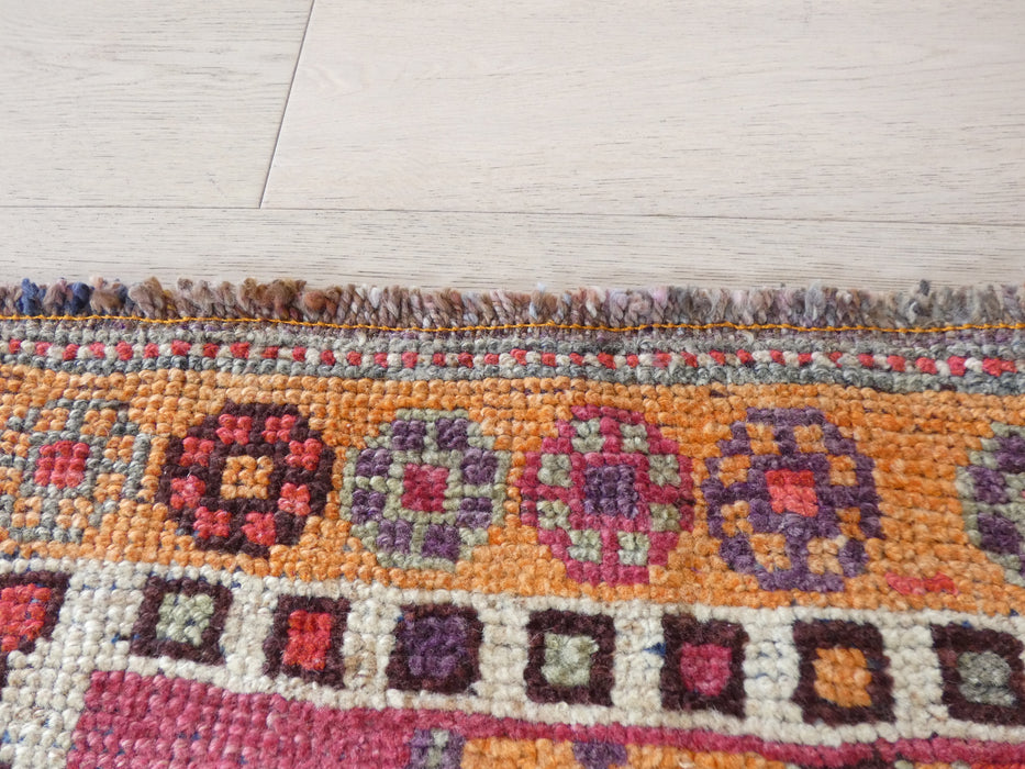 Vintage Hand Knotted Anatolian Turkish Hallway Runner Size: 411 x 101cm - Rugs Direct