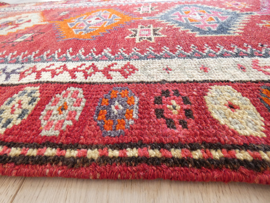 Vintage Hand Knotted Anatolian Turkish Hallway Runner Size: 373 x 87cm - Rugs Direct