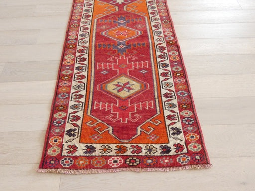 Vintage Hand Knotted Anatolian Turkish Hallway Runner Size: 365 x 90cm - Rugs Direct