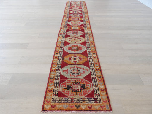 Vintage Hand Knotted Anatolian Turkish Hallway Runner Size: 430 x 80cm - Rugs Direct