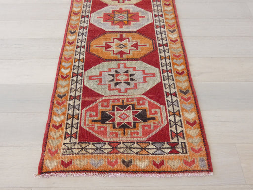 Vintage Hand Knotted Anatolian Turkish Hallway Runner Size: 430 x 80cm - Rugs Direct