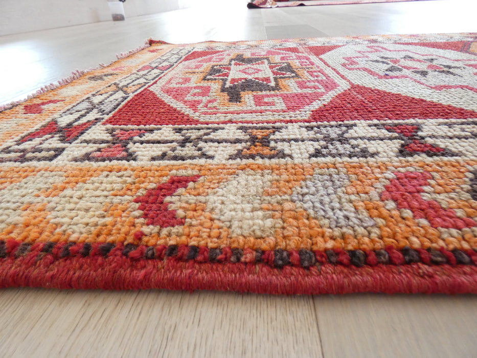 Vintage Hand Knotted Anatolian Turkish Hallway Runner Size: 430 x 80cm - Rugs Direct
