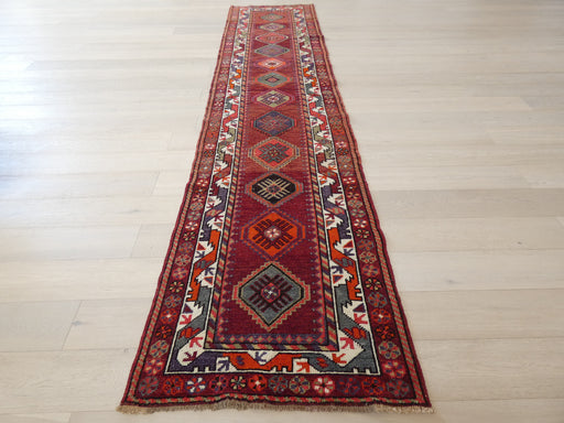 Vintage Hand Knotted Anatolian Turkish Hallway Runner Size: 408 x 92cm - Rugs Direct