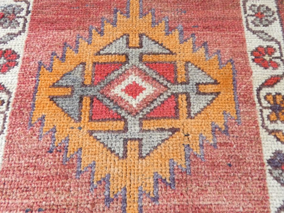 Vintage Hand Knotted Anatolian Turkish Hallway Runner Size: 392 x 87cm - Rugs Direct
