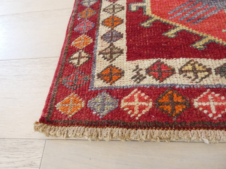 Vintage Hand Knotted Anatolian Turkish Hallway Runner Size: 346 x 86cm - Rugs Direct