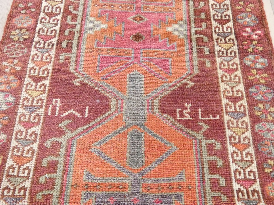 Vintage Hand Knotted Anatolian Turkish Hallway Runner Size: 420 x 86cm - Rugs Direct