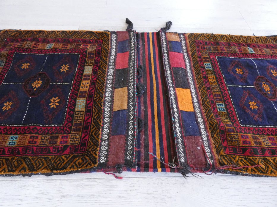 Vintage Hand Made Afghan Saddle Bag Size: 152cm x 68cm - Rugs Direct