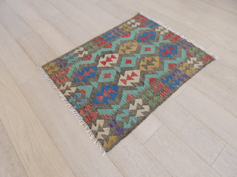 Afghan Hand Made Choubi Kilim Rug Size: 112 x 87cm - Rugs Direct