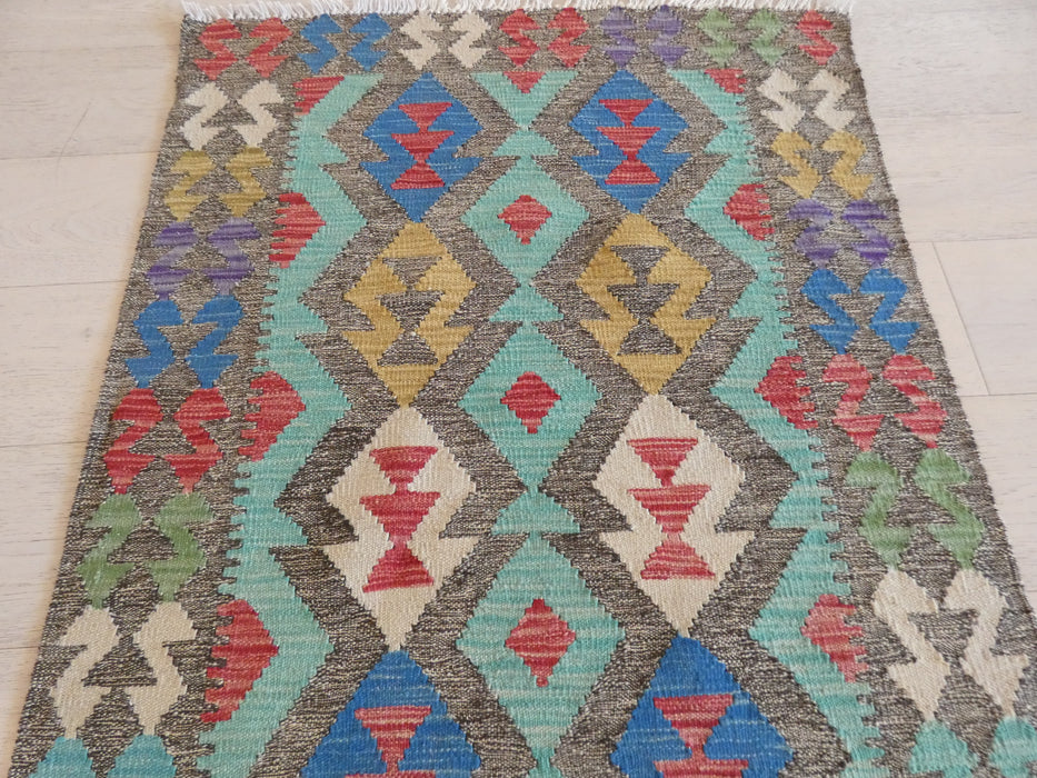 Afghan Hand Made Choubi Kilim Rug Size: 112 x 87cm - Rugs Direct