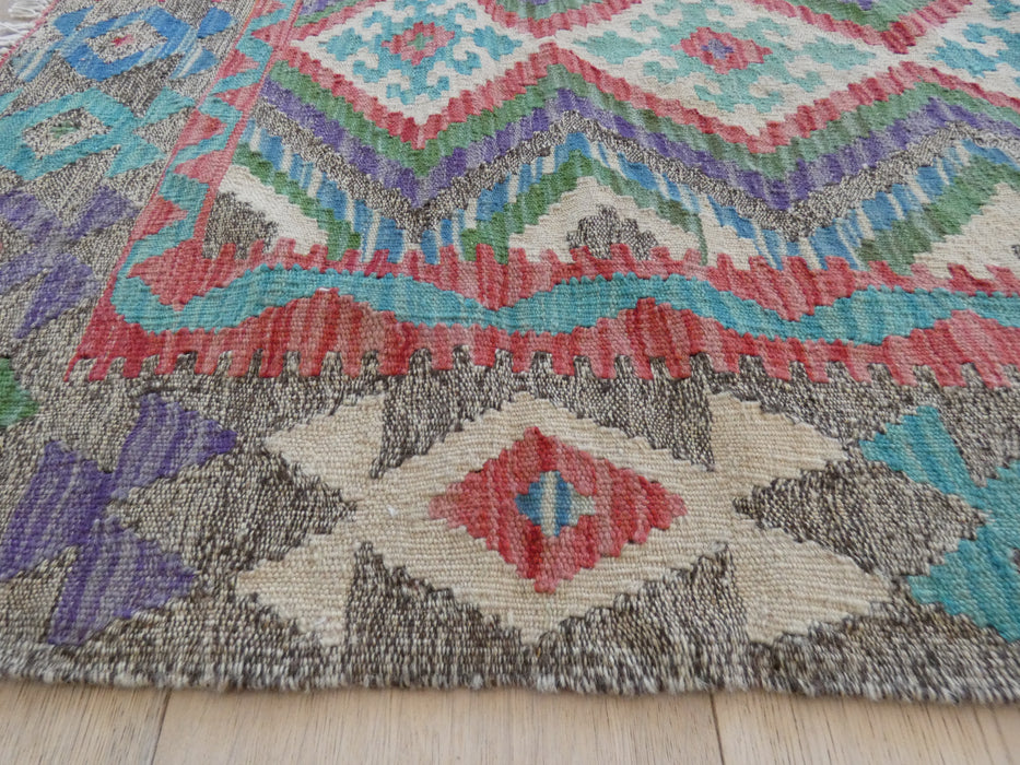 Afghan Hand Made Choubi Kilim Rug Size: 118 x 88cm - Rugs Direct