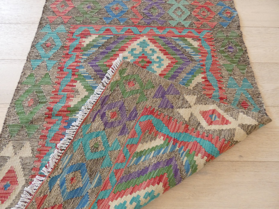 Afghan Hand Made Choubi Kilim Rug Size: 118 x 88cm - Rugs Direct