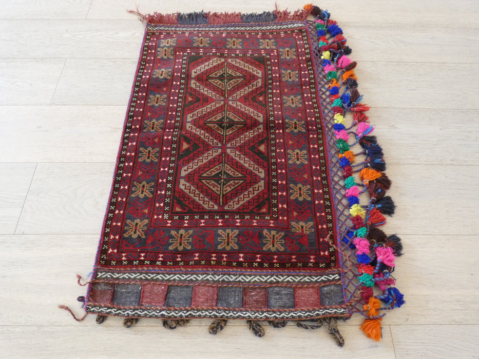 Large Afghan Hand Made Floor Cushion/ Pillow Cover Size: 91cm x 55cm - Rugs Direct