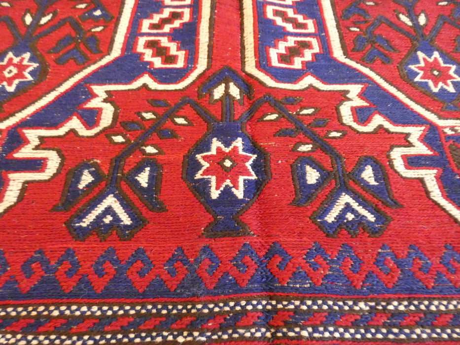 Stunning Handmade Afghan Design Saghari Kilim Rug 100% Wool Size: 219 x 179cm - Rugs Direct