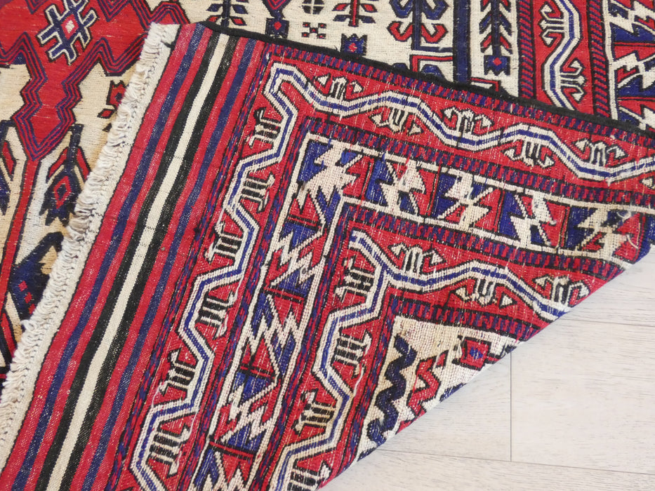 Stunning Handmade Afghan Design Saghari Kilim Rug 100% Wool Size: 212 x 273cm - Rugs Direct