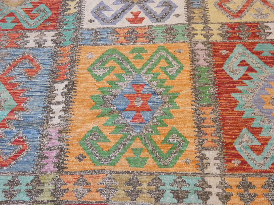 Afghan Handmade Oversized Choubi Kilim Rug Size: 335 x 500cm - Rugs Direct