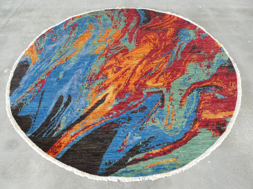 Spectacular Bamboo Silk & NZ Wool Hand Knotted Round Rug Size: 247 x 248cm - Rugs Direct