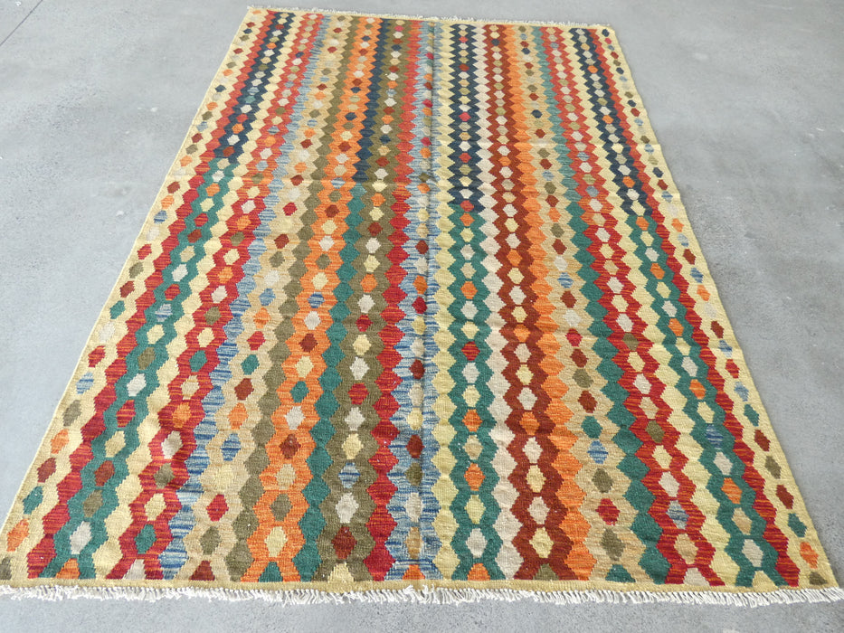 Afghan Hand Made Choubi Kilim Rug Size: 285 x 204cm - Rugs Direct