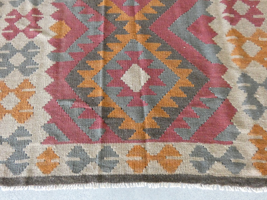 Hand Made Afghan Uzbek Kilim Rug Size: 191 x 150cm - Rugs Direct