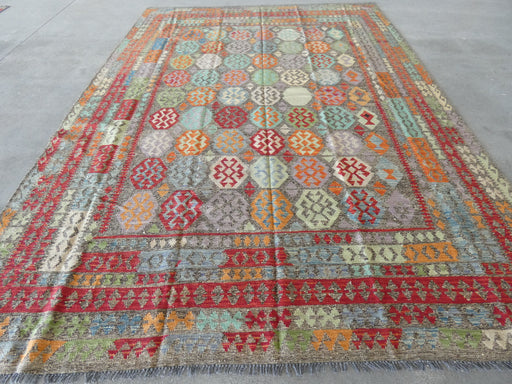 Afghan Hand Made Choubi Kilim Rug Size: 352 x 258cm - Rugs Direct