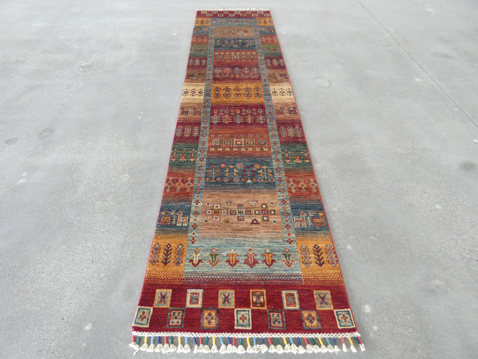 Afghan Hand Knotted Khorjin Runner Size: 303 x 75cm - Rugs Direct