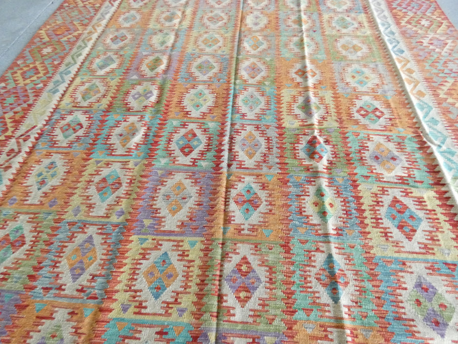 Afghan Handmade Oversized Choubi Kilim Rug Size: 291 x 497cm - Rugs Direct