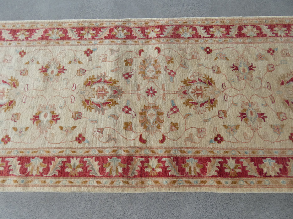 Afghan Hand Knotted Choubi Hallway Runner Size: 309 x 84cm - Rugs Direct