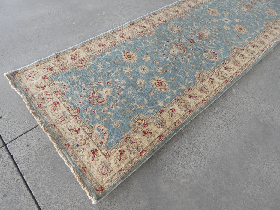 Afghan Hand Knotted Choubi Hallway Runner Size: 398 x 80cm - Rugs Direct