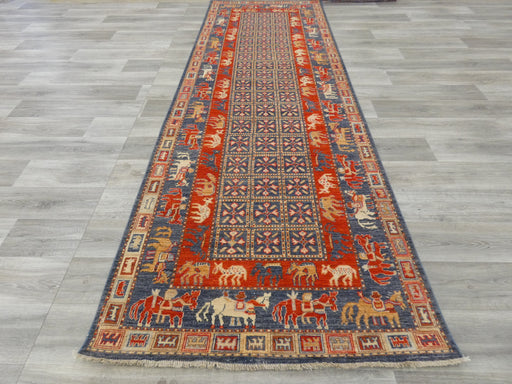 Afghan Hand Knotted Choubi Hallway Runner Size: 360 x 121cm - Rugs Direct