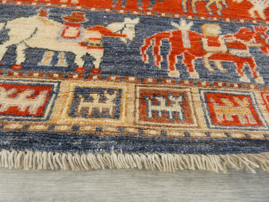 Afghan Hand Knotted Choubi Hallway Runner Size: 360 x 121cm - Rugs Direct