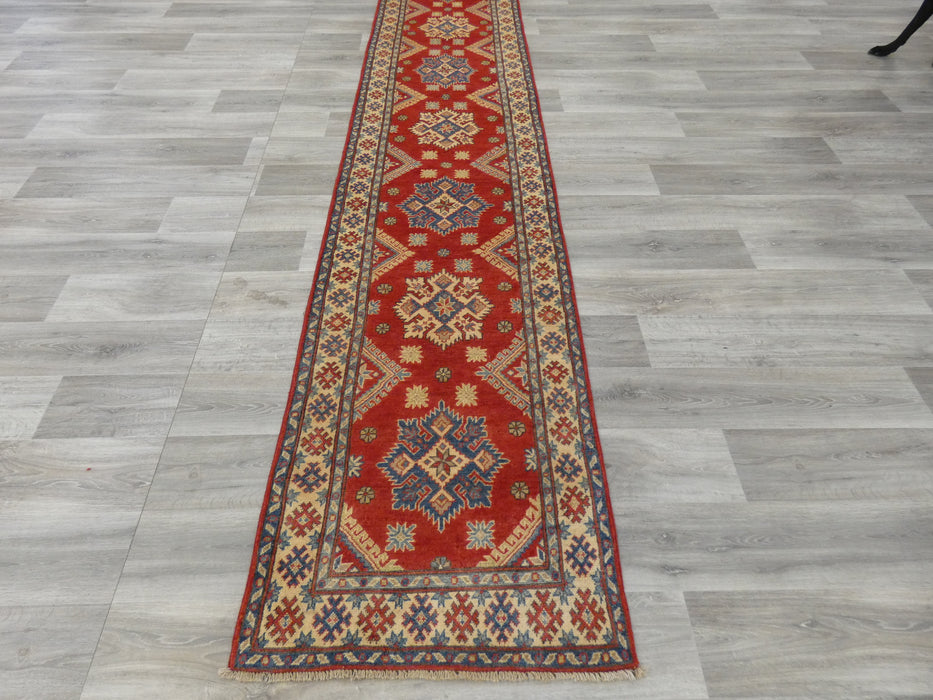 Afghan Hand Knotted Kazak Hallway Runner Size: 78 x 480cm - Rugs Direct