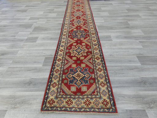 Afghan Hand Knotted Kazak Hallway Runner Size: 77 x 486cm - Rugs Direct