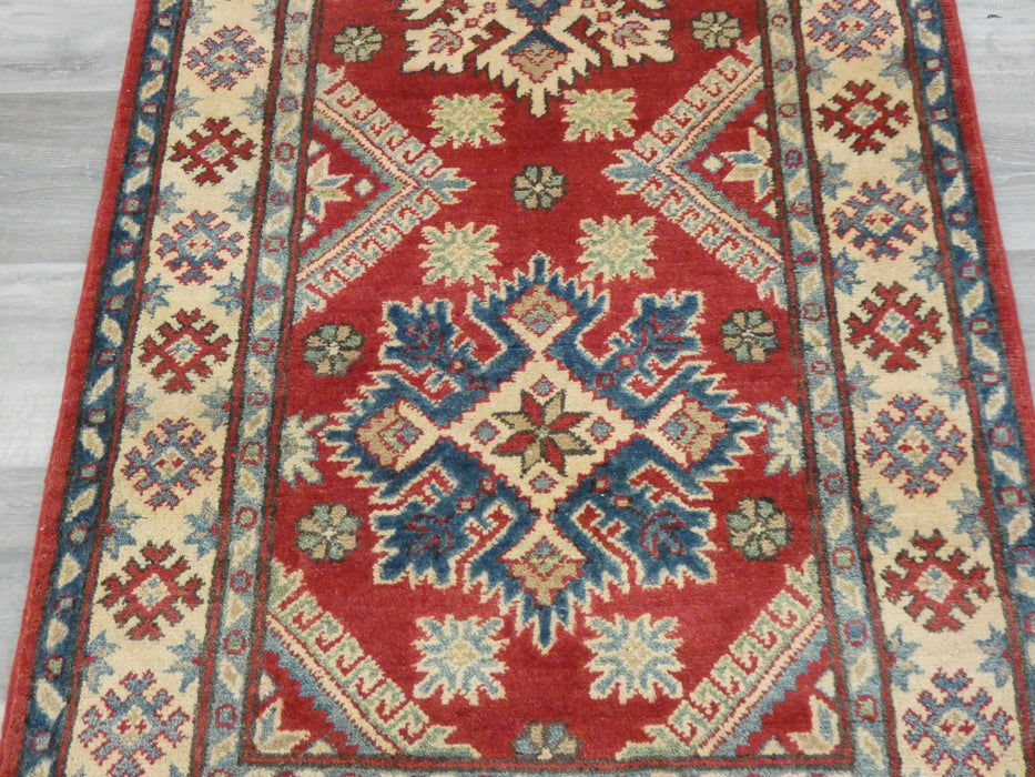 Afghan Hand Knotted Kazak Hallway Runner Size: 77 x 486cm - Rugs Direct