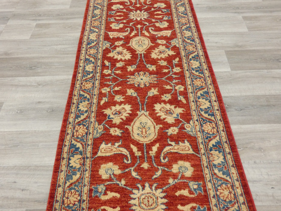 Afghan Hand Knotted Choubi Hallway Runner Size: 431 x 82cm - Rugs Direct