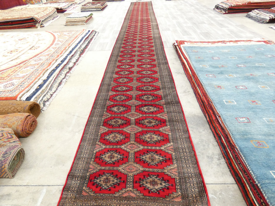 Silky Hand Knotted Bukhara Hallway Runner Size: 894x 96cm - Rugs Direct