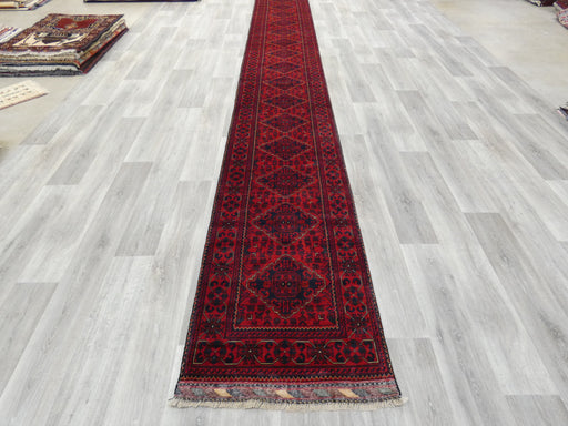Afghan Hand Knotted Khal Mohammadi  Runner Size: 567cm x 77cm - Rugs Direct