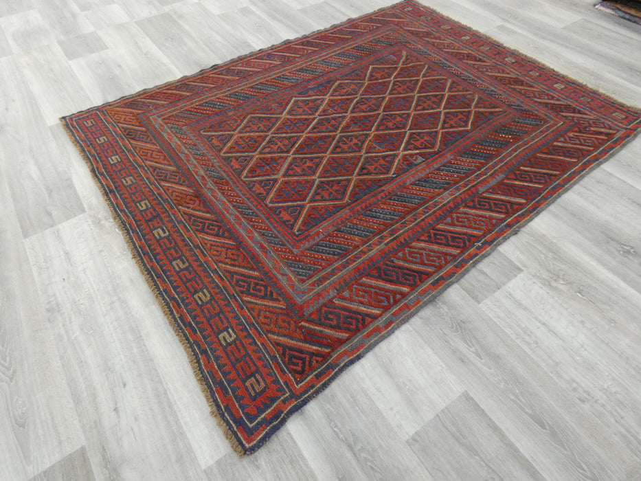 Excellent Handmade Oriental Mashwani Kilim Rug Size: 191 x 144cm - Rugs Direct