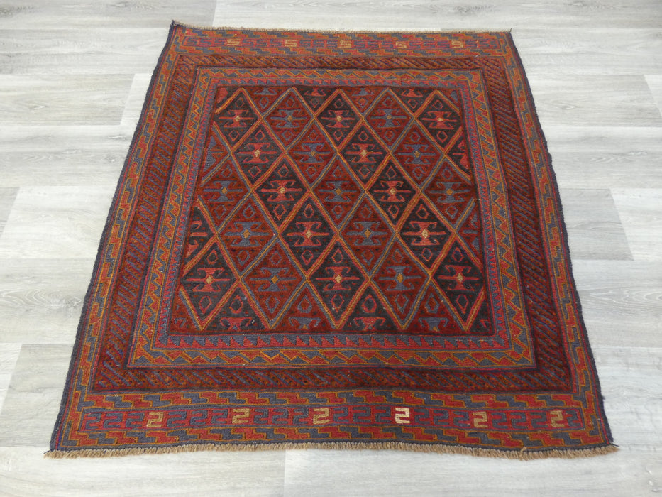 Excellent Handmade Oriental Mashwani Kilim Rug Size: 116 x 109cm - Rugs Direct