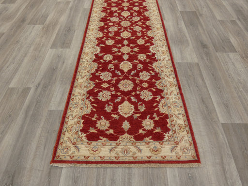 Afghan Hand Knotted Choubi Hallway Runner Size: 387 x 85cm - Rugs Direct