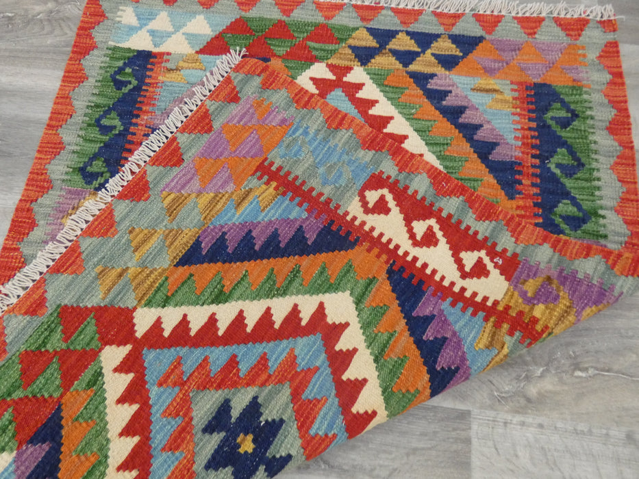 Afghan Hand Made Choubi Kilim Rug Size: 112 x 86cm - Rugs Direct