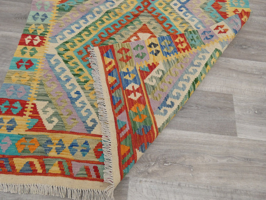 Afghan Hand Made Choubi Kilim Rug Size: 172 x 120cm - Rugs Direct