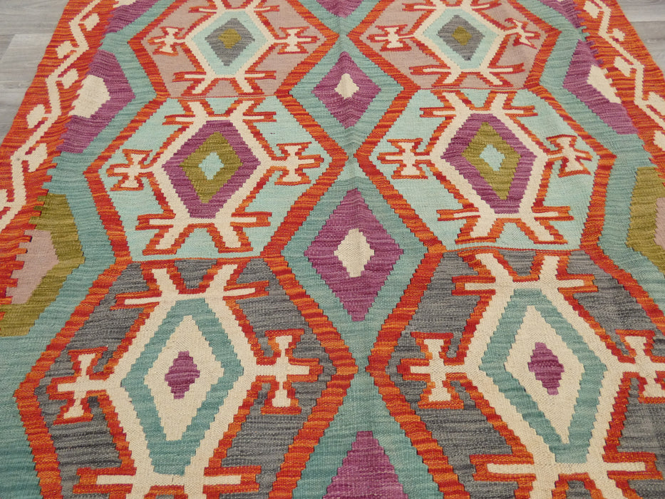 Afghan Hand Made Choubi Kilim Rug Size: 195 x 144cm - Rugs Direct