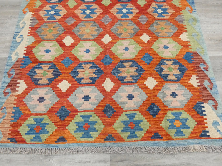 Afghan Hand Made Choubi Kilim Rug Size: 197 x 146cm - Rugs Direct