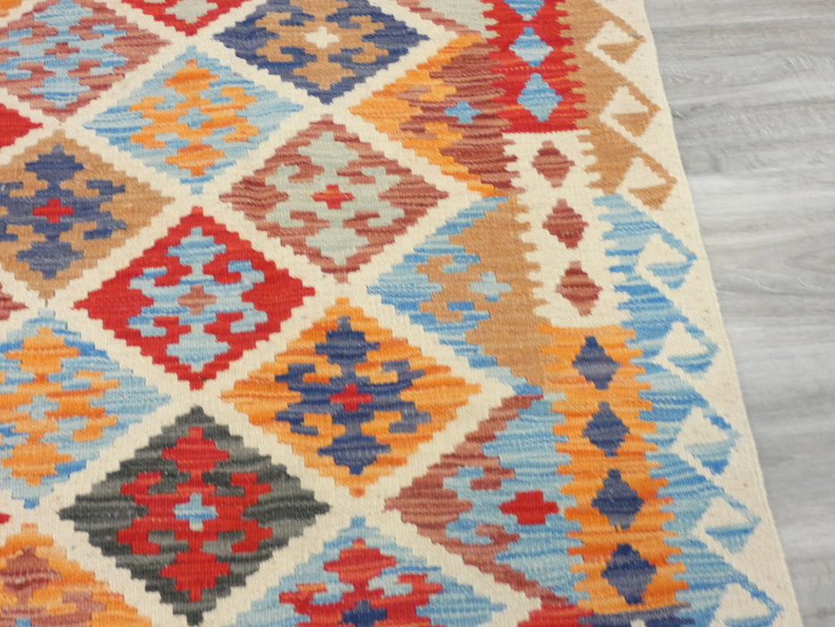Afghan Hand Made Choubi Kilim Rug Size: 176 x 127cm - Rugs Direct