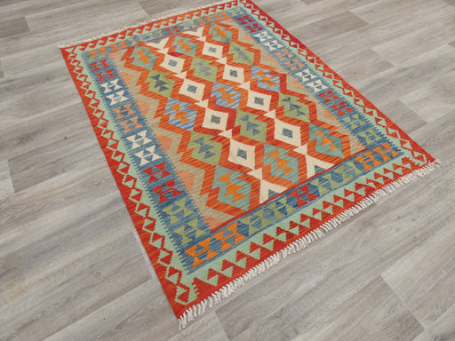 Afghan Hand Made Choubi Kilim Rug Size: 165 x 132cm - Rugs Direct