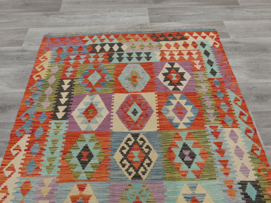 Afghan Hand Made Choubi Kilim Rug Size: 163 x 128cm - Rugs Direct