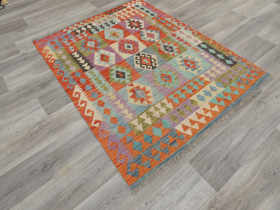 Afghan Hand Made Choubi Kilim Rug Size: 163 x 128cm - Rugs Direct